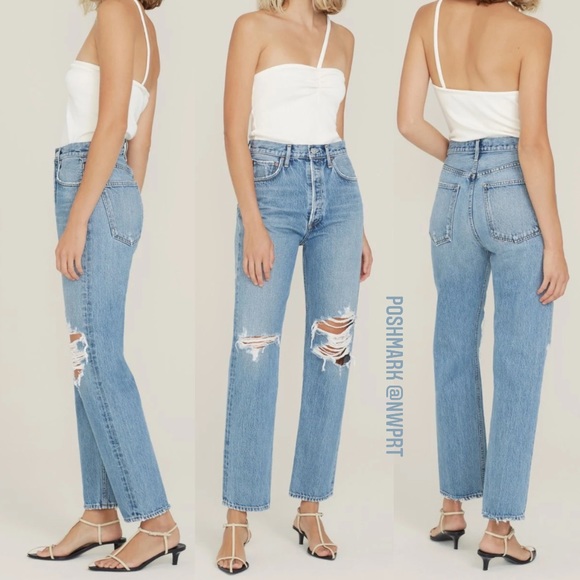 Agolde Denim - AGOLDE ✪ 90s Pinch Waist BACKDROP High Rise Straight Leg Jeans 24 TTS